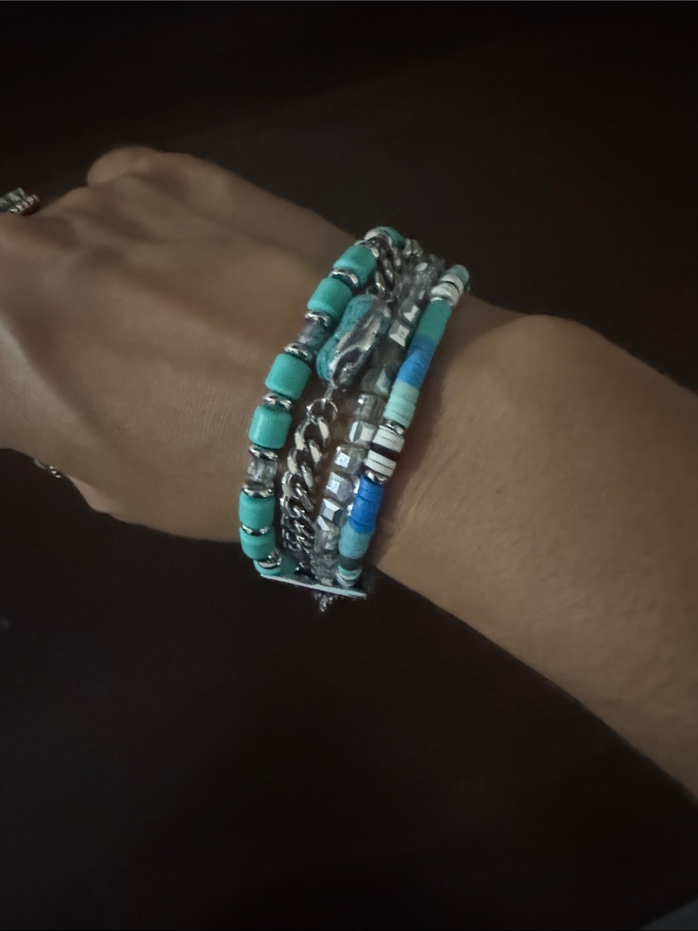 Victoria Emerson Turquoise and Aqua Multi-Strand Beaded Bracelet